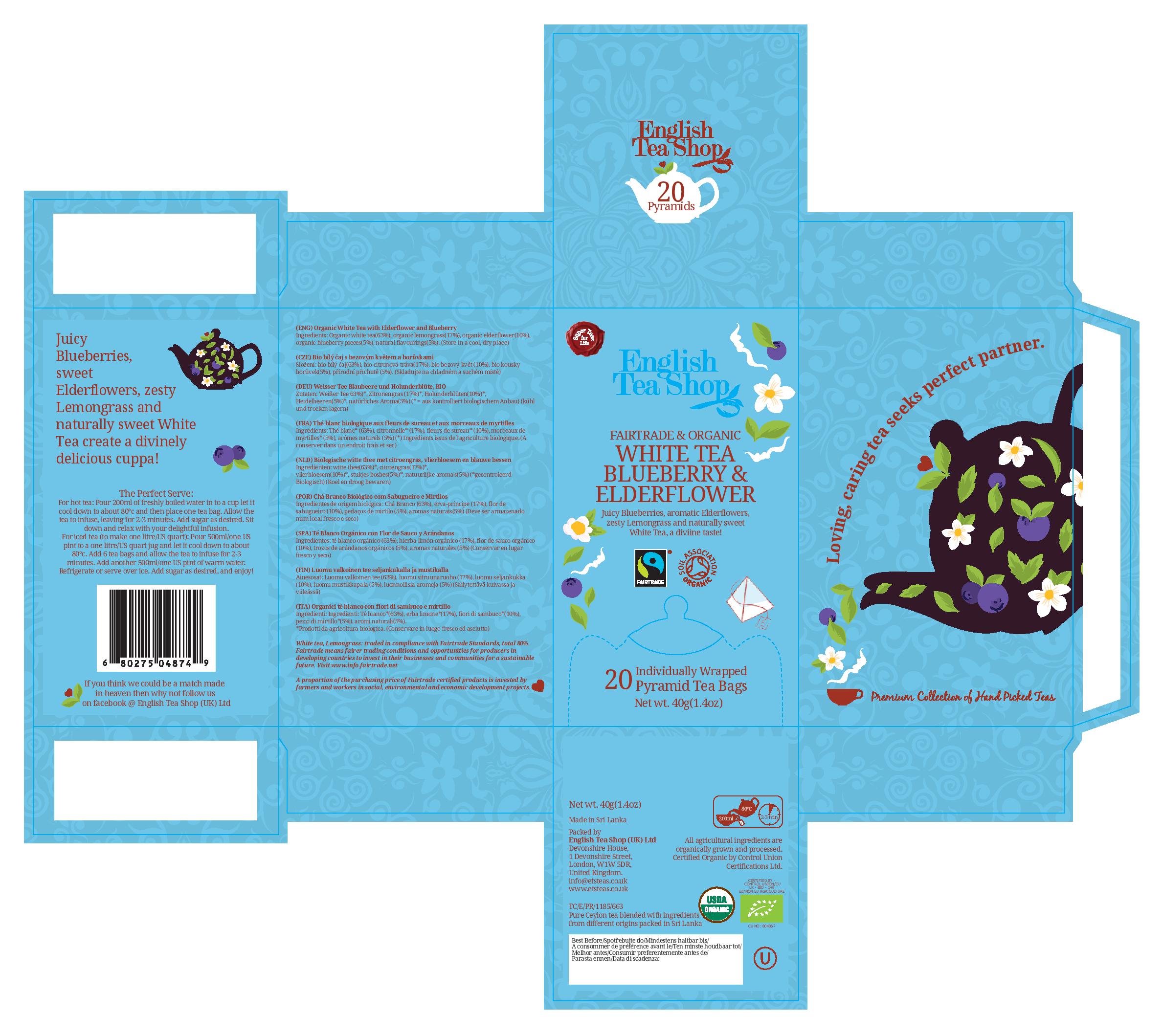 White Tea Blueberry & Elderflower – 20 pyramids | Fairtrade Australia ...